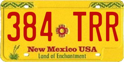 NM license plate 384TRR