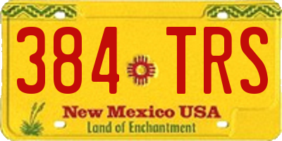 NM license plate 384TRS