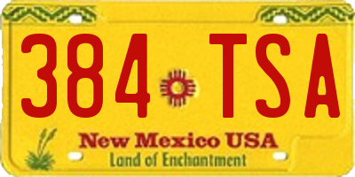 NM license plate 384TSA