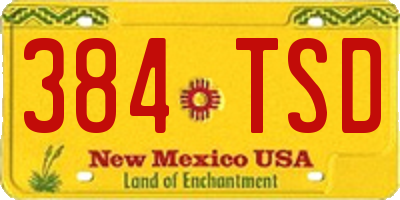 NM license plate 384TSD
