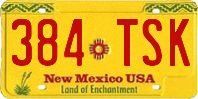 NM license plate 384TSK