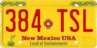 NM license plate 384TSL