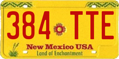 NM license plate 384TTE