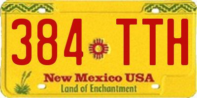 NM license plate 384TTH