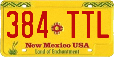 NM license plate 384TTL