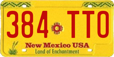 NM license plate 384TTO