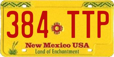 NM license plate 384TTP