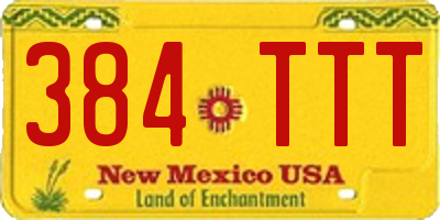 NM license plate 384TTT