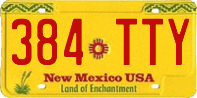 NM license plate 384TTY