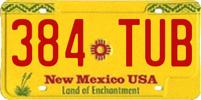 NM license plate 384TUB