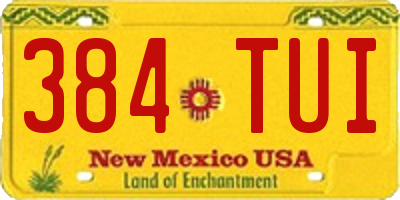 NM license plate 384TUI