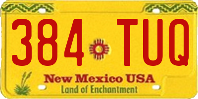 NM license plate 384TUQ