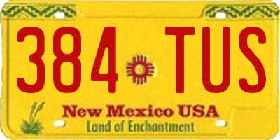 NM license plate 384TUS