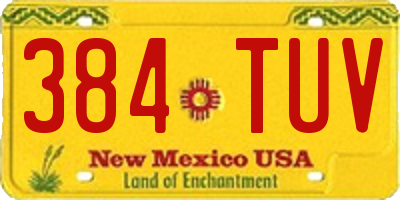 NM license plate 384TUV