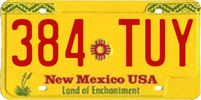 NM license plate 384TUY