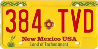NM license plate 384TVD