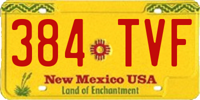NM license plate 384TVF