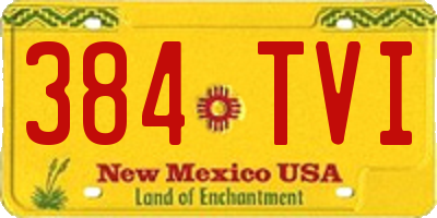 NM license plate 384TVI