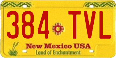 NM license plate 384TVL