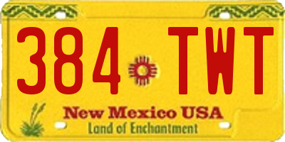NM license plate 384TWT