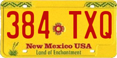 NM license plate 384TXQ