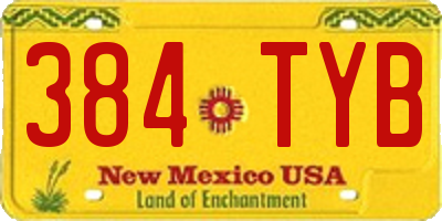 NM license plate 384TYB