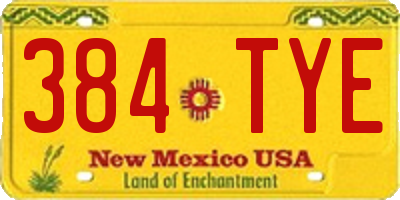 NM license plate 384TYE
