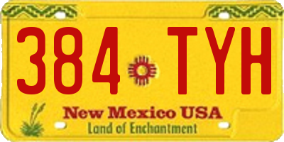 NM license plate 384TYH