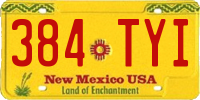 NM license plate 384TYI