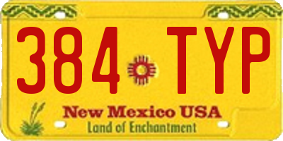 NM license plate 384TYP