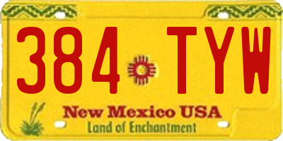 NM license plate 384TYW
