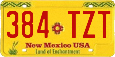 NM license plate 384TZT