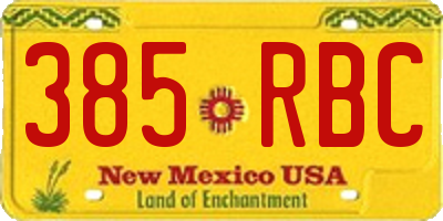 NM license plate 385RBC