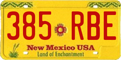 NM license plate 385RBE