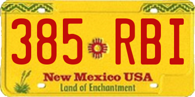 NM license plate 385RBI