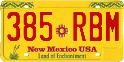 NM license plate 385RBM