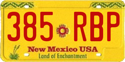NM license plate 385RBP