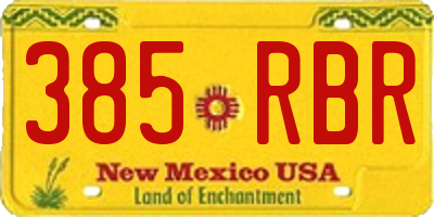 NM license plate 385RBR