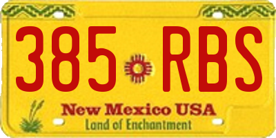 NM license plate 385RBS