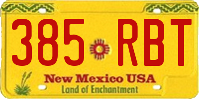 NM license plate 385RBT