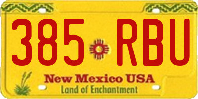NM license plate 385RBU