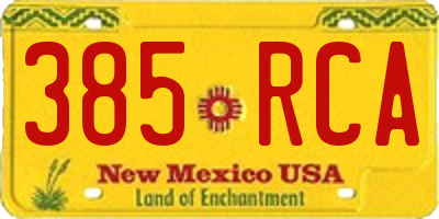 NM license plate 385RCA