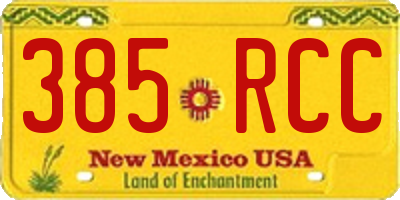 NM license plate 385RCC