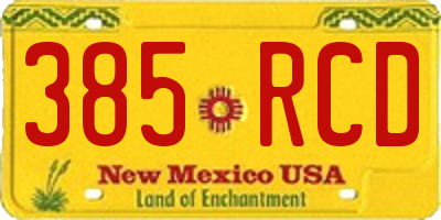 NM license plate 385RCD