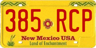 NM license plate 385RCP