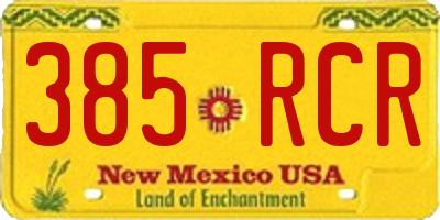 NM license plate 385RCR