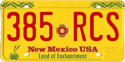 NM license plate 385RCS