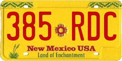 NM license plate 385RDC