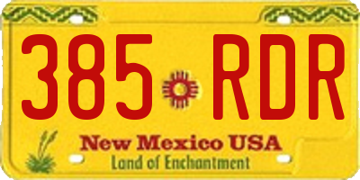 NM license plate 385RDR