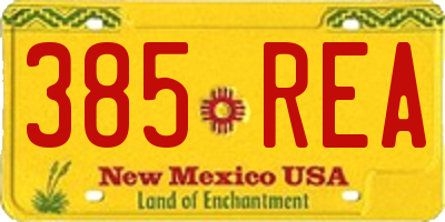 NM license plate 385REA